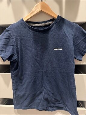 Patagonia Small Logo Navy Crew Tee
